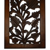 Mango Wood Wall Panel Hand Crafted with Leaves and Scroll Work Motif, Brown - BM80949