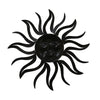 35 Inch Round Hanging Metal Sun Wall Art Decor with Facial Details, Bronze - BM07981