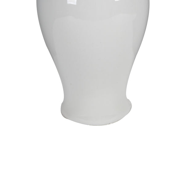Decorative Porcelain Ginger Jar with Lidded Top, Large, White - BM165657