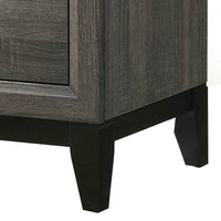 Two Drawer Nightstand With Tapered Feet, Weathered Gray  - BM185487