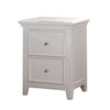 2 Drawer Wooden Nightstand with Metal Knobs, White - BM186039