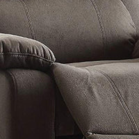 BM185749 Contemporary Style Upholstered Recliner with Cushioned Armrests, Charcoal Gray