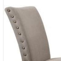 Fabric Flared Back Side Chair with Nailhead Trim, Set of 2, Gray - BM186232