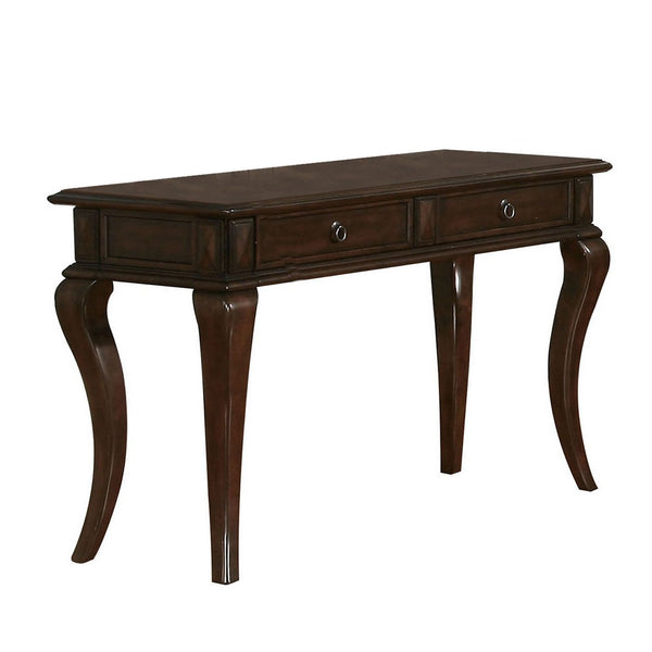 Wooden Sofa Table with Two Drawers and Cabriole Legs, Brown - BM185762