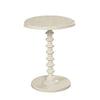 22 Inch Round Wooden Side Table with Turned Base, White - BM157294