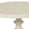 22 Inch Round Wooden Side Table with Turned Base, White - BM157294
