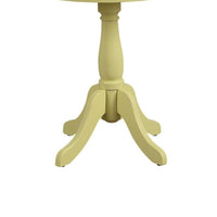 22" Wooden Round Side Table with Pedestal Base, Yellow - BM186986