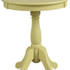 22" Wooden Round Side Table with Pedestal Base, Yellow - BM186986