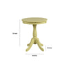22" Wooden Round Side Table with Pedestal Base, Yellow - BM186986
