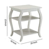 Wooden End Table with 2 Open Shelves and Cabriole Legs, White - BM154582