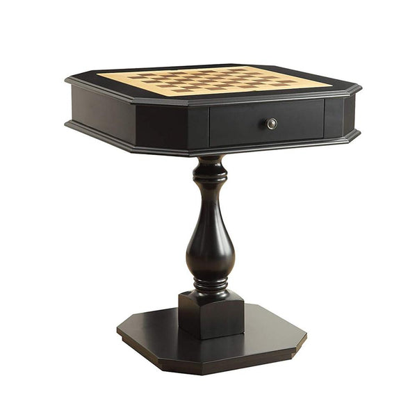 31 Inch Chess Game Table With Clipped Corners, Brown - BM157306