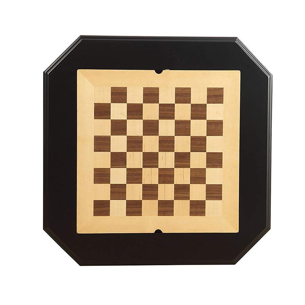 31 Inch Chess Game Table With Clipped Corners, Brown - BM157306