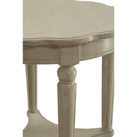 Fordon Round End Table, Scalloped Top, Antique White - BM154599