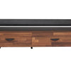 67 inch 2 Drawer Metal and Wood TV Stand, Black and Brown - BM191409