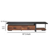 67 inch 2 Drawer Metal and Wood TV Stand, Black and Brown - BM191409
