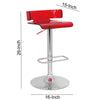 26 Inch Acrylic Adjustable Barstool, Chrome Pedestal Base, Red - BM157350
