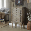 Wood Jewelry Armoire With 6 Drawers And Top Lid in Weathered Oak Brown  - BM177738