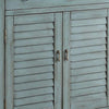2 Shutter Door Cabinet Wooden Console Table with Tapered Legs, Antique Blue - BM154263