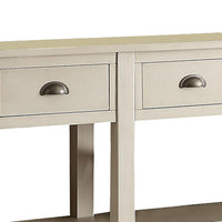 Wooden Console Table with 4 Drawers and 2 Shelves, Cream - BM154264
