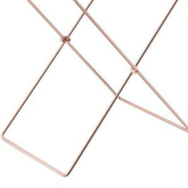 22 Inch Acrylic Tray Table with X Metal Base, Copper - BM157340