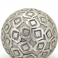Handcrafted Decorative Orb Ball, Textured, Polyresin and Glass, Set of 3, Antique Silver - BM114474