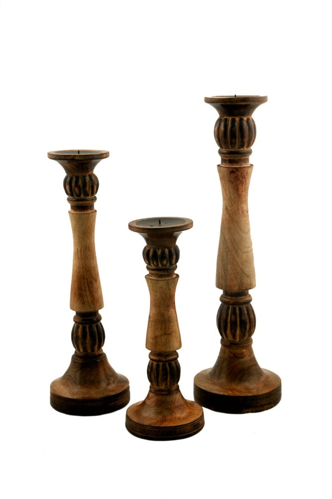 BM00065 Wood Candle Holder Set of 3 For Extraordinary Lights
