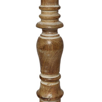 Handcrafted Distressed Wooden Candle Holder with Pedestal Body, Brown, Set of 3 - BM00082