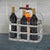 Metal Strip Wine Holder With Wooden Handle And Six Bottles Storage, Gray - BM00224