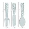 Artistic Cutlery Wall Decor In Metal, Set of Three, Silver - BM01021