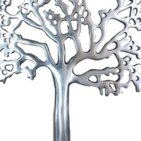 Stylish Aluminum Tree Decor with Block Base, Silver and Black - BM01183
