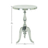 Traditional Style Aluminum Accent Table With Pedestal Base, Silver - BM01816