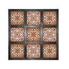 Decorative Mango Wood Wall Panel with Cutout Flower Pattern, Brown - BM01889
