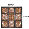 Decorative Mango Wood Wall Panel with Cutout Flower Pattern, Brown - BM01889