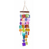 Exquisite Wind Chime with Wooden Round Top and Ring Handle, Multicolor - BM02689