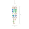 BM02690 - Coastal Inspired Wind Chime with Wooden Round Top and Ring Handle, Multicolor