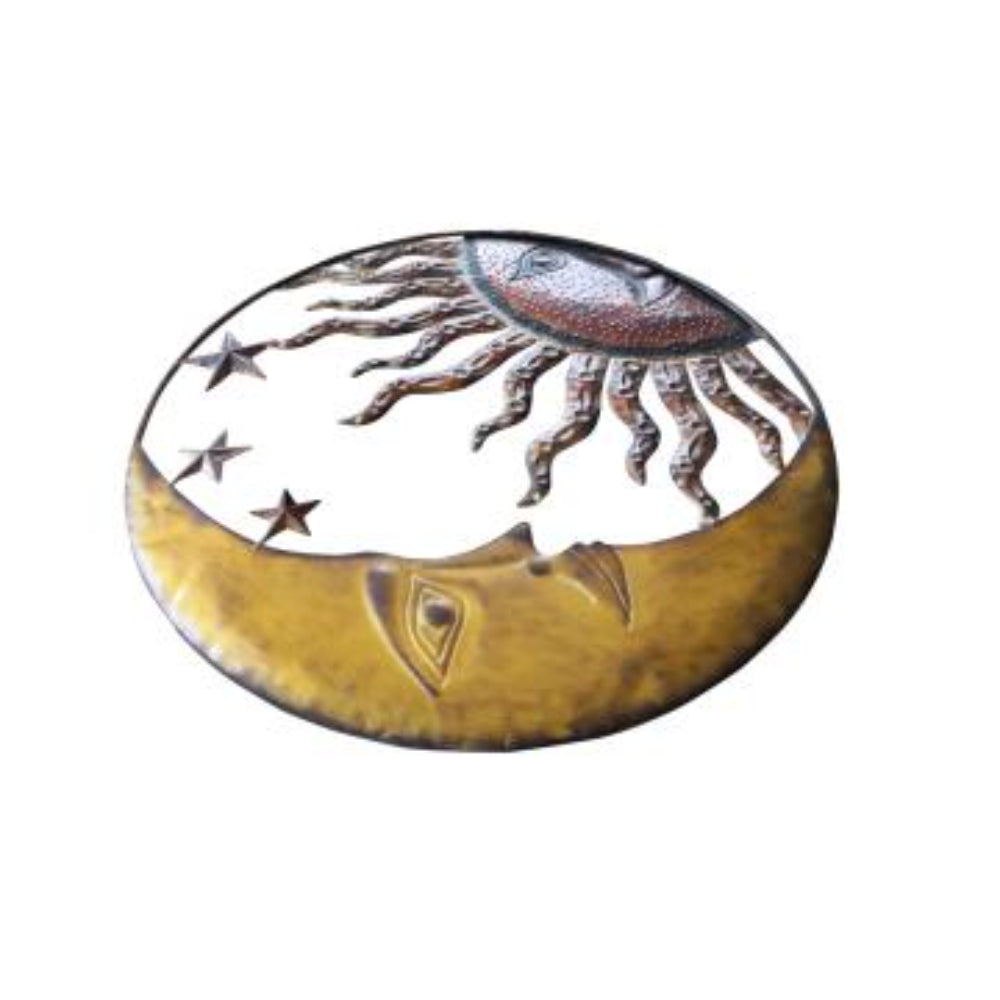 Benzara Benzara Celestial Metal Sun Moon Wall Decor Bronze Gold