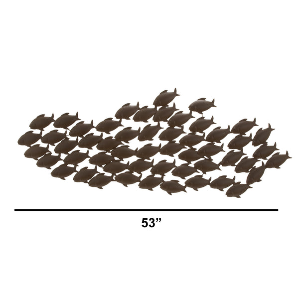 Attractive Metal Fish Wall Decor In Bronze - BM05830