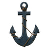 Benzara Nautical distressed Wooden Anchor With Rope Decor, Blue - BM06876