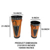 Rustic Umbrella Stand with Engraved Details, Set of 2, Brown - BM07627