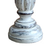 Handmade Wooden Candle Holder with Pillar Base Support, Distressed White, Set of 3 - BM08012