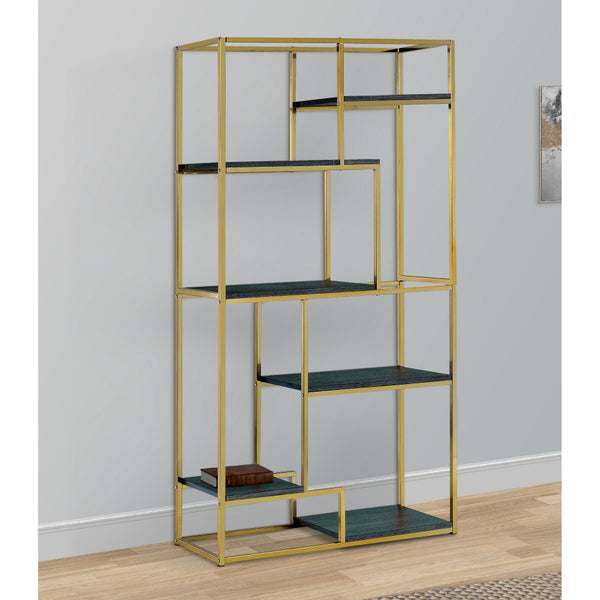 BM122818 Elvira Contemporary Display Shelf, Champgne Finish