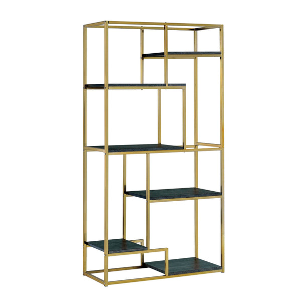 BM122818 Elvira Contemporary Display Shelf, Champgne Finish