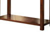 Transitional Rectangular Wooden Sofa Table with Bottom Shelf, Cherry Brown - BM122891