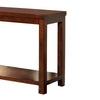 Transitional Rectangular Wooden Sofa Table with Bottom Shelf, Cherry Brown - BM122891