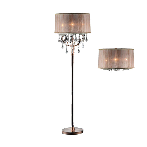 Cecelia Crystal Lamp With Antler Design Floor Lamp - BM122942