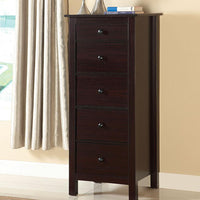 Transitional Style Wooden Chest With 5 Drawers, Brown - BM122950