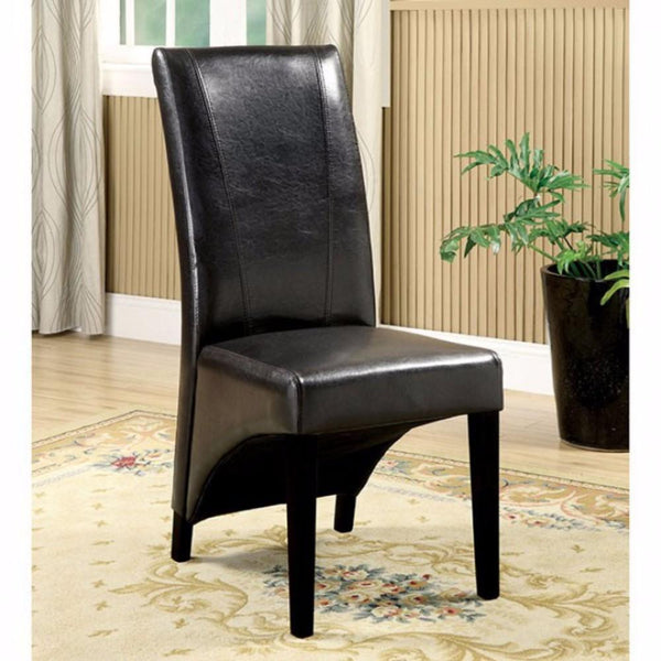 Madison Leatherette Parson Chairs Side Chair,Set Of 2; Black - BM122955