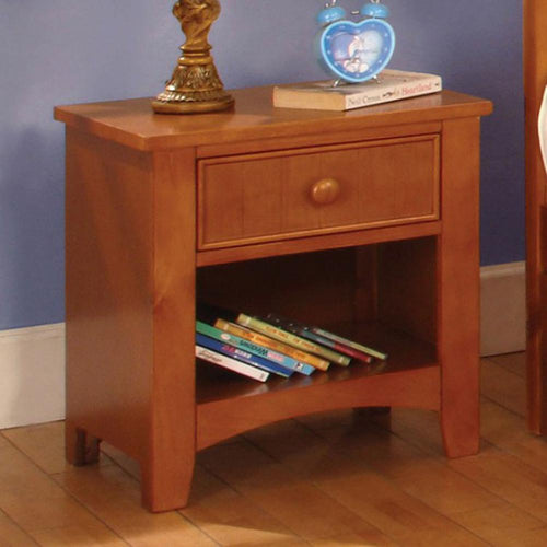 BM122964 Omnus Wood Night Stand, Oak Finish