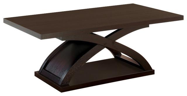 Arkley Contemporary Style Coffee Table, Dark Walnut - BM123070