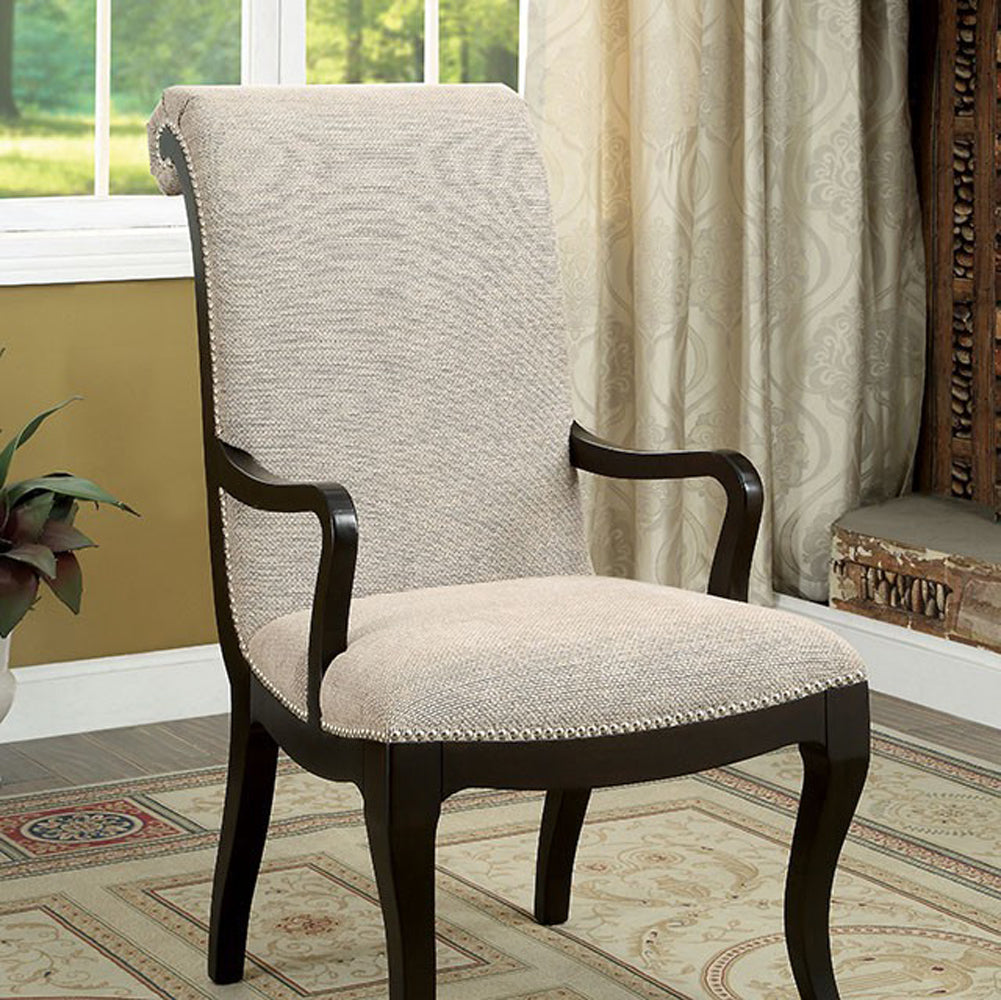 BM123077 Ornette Contemporary Style Arm Chair, Espresso-Set Of 2